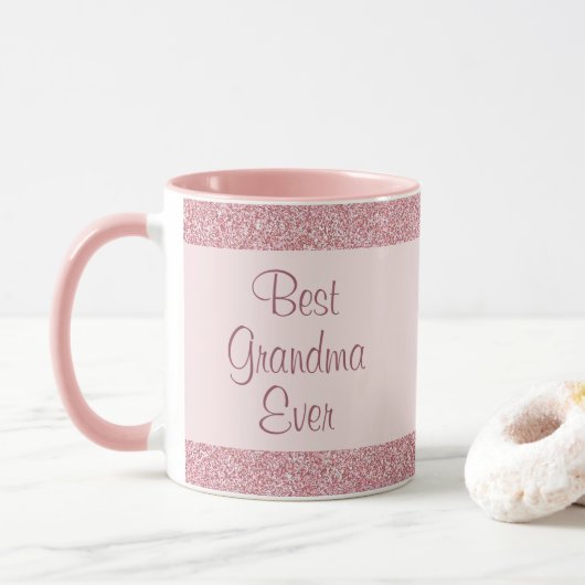 Roos Gold Glitter Best Grandma Ever Grandma Mok (Met donut)