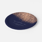 Roos Gold Glitter Birthday Blue Navy 16th Wedding Papieren Bordje (Gekanteld)