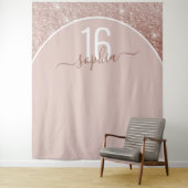 Roos Gold Glitter Birthday Custom Arch Backdrop Wandkleed (In situ)