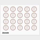 Roos Gold Glitter Birthday Hartelijk dank Ronde Sticker (Vel)