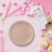 Roos Gold Glitter Birthday Papieren Bordje (Feest)