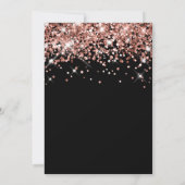 Roos Gold Glitter Black Elegant 40e verjaardag Kaart (Achterkant)