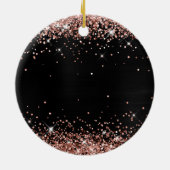 Roos Gold Glitter Black Folie 30e verjaardag Keramisch Ornament (Achterkant)