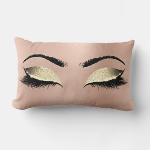Roos Gold Glitter Black Glam Makeup LUx Kussen