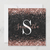 Roos Gold Glitter Black Leather 40th Birthday Kaart (Achterkant)