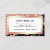 Roos Gold Glitter Black Marble Makeup Artist Visitekaartje (Achterkant)