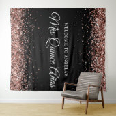 Roos Gold Glitter Black Mis Quince Años Welkom Wandkleed (In Situ (horizontaal))