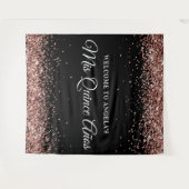 Roos Gold Glitter Black Mis Quince Años Welkom Wandkleed (Voorkant (horizontaal))