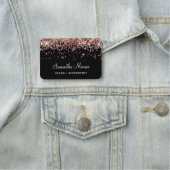 Roos Gold Glitter Black Naamplaatje (In situ)