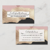 Roos Gold Glitter Black Pink Abstract Girly Art Visitekaartje (Voorkant / Achterkant)