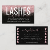 Roos Gold Glitter Black Roze Eyelashes-technicus  Klantenkaartje (Voorkant / Achterkant)