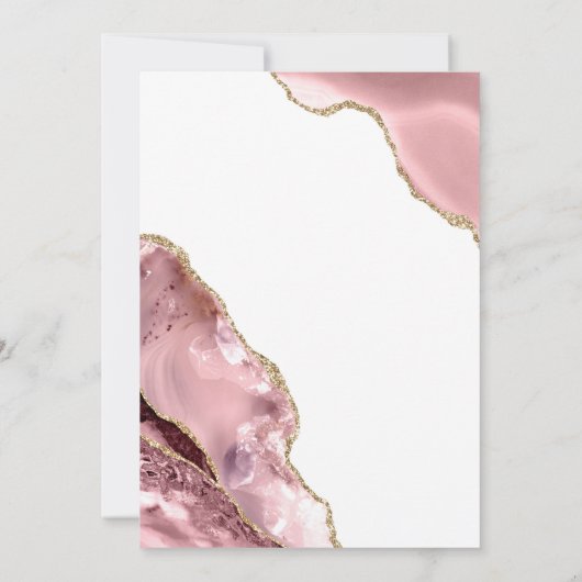 Roos Gold Glitter Black Script Luxury Wedding Invi Kaart (Achterkant)