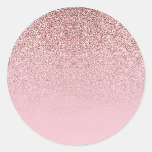Roos Gold Glitter Blank Sjabloon Jouw tekst toevoe Ronde Sticker (Voorkant)