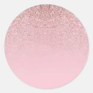 Roos Gold Glitter Blank Sjabloon Tekst toevoegen M Ronde Sticker