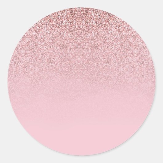 Roos Gold Glitter Blank Sjabloon Tekst toevoegen M Ronde Sticker (Voorkant)