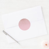 Roos Gold Glitter Blank Sjabloon Tekst toevoegen M Ronde Sticker (Envelop)