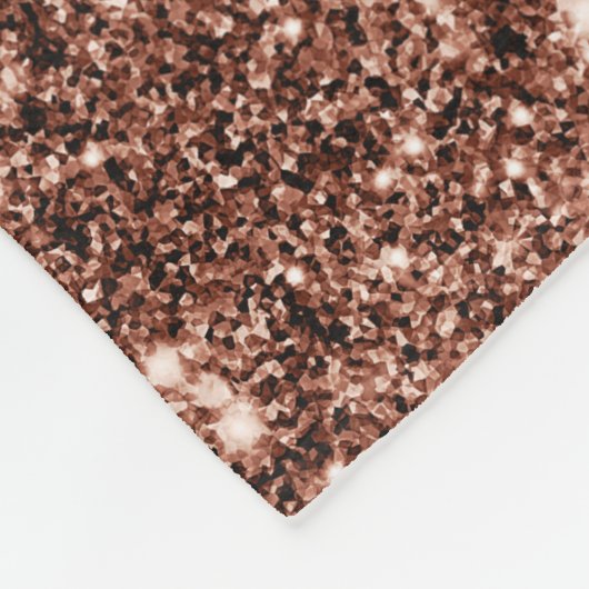 Roos Gold Glitter Blanket Fleece Deken (Hoek)