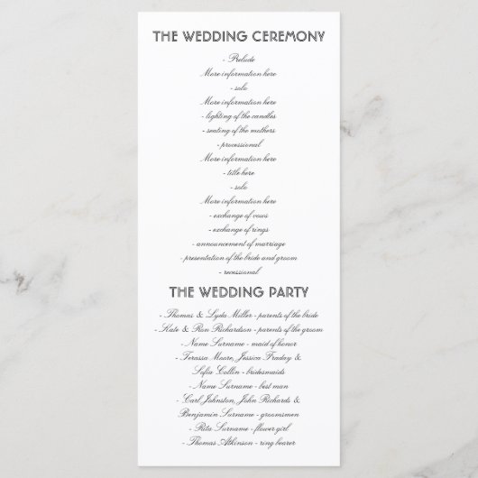 Roos Gold Glitter Bloemen Trouwprogramma's Programmakaart (Achterkant)