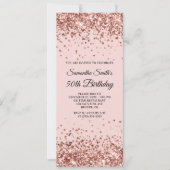 Roos Gold Glitter Blush 50e Verjaardag Kaart (Voorkant)