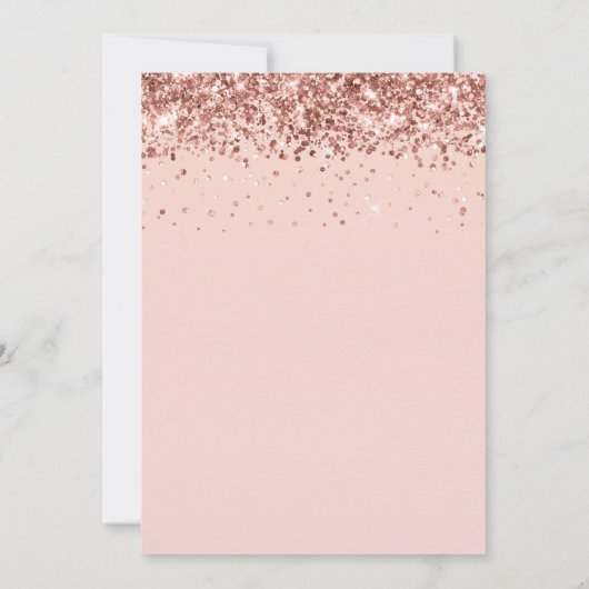 Roos Gold Glitter Blush 50e Verjaardag Kaart (Achterkant)