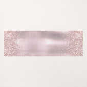 Roos Gold Glitter Blush Metallic Monogram script Y Yogamat (Achterkant (horizontaal))