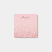 Roos Gold Glitter Blush Ombre Gepersonaliseerde na Post-it® Notes (Voorkant)