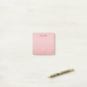 Roos Gold Glitter Blush Ombre Gepersonaliseerde na Post-it® Notes (Op bureau)