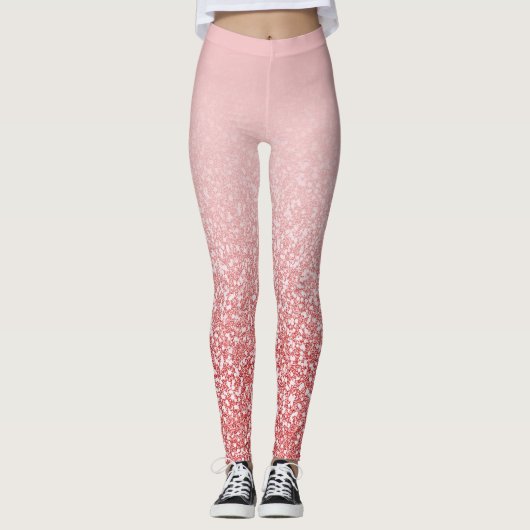 Roos Gold Glitter Blush Ombre Leggings (Voorkant)