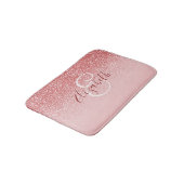 Roos Gold Glitter Blush Ombre Monogram Badmat (Gekanteld)