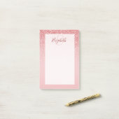 Roos Gold Glitter Blush Ombre op maat Post-it® Notes (Op bureau)