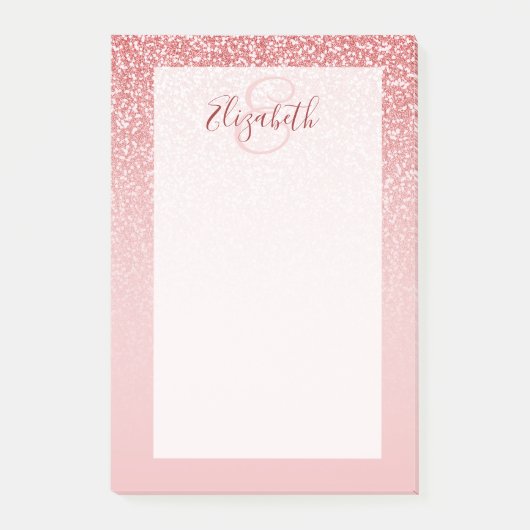 Roos Gold Glitter Blush Ombre op maat Post-it® Notes (Voorkant)