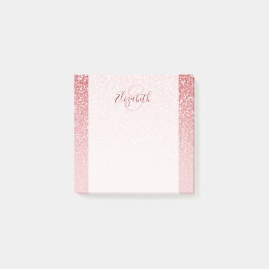 Roos Gold Glitter Blush Ombre op maat Post-it® Notes (Voorkant)