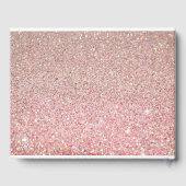 Roos Gold Glitter Blush Pink Floral Weddenschap Gastenboek (Achterkant)