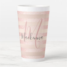 Roos Gold Glitter Blush Pink Monogram Script Girly