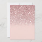 Roos Gold Glitter Blush Pink Ombre Baby shower Bedankkaart (Achterkant)