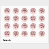 Roos Gold Glitter Blush Pink ombre is een meisje B Ronde Sticker (Vel)