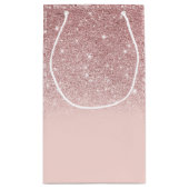 Roos Gold Glitter Blush Pink Ombre Klein Cadeauzakje (Achterkant)