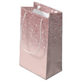 Roos Gold Glitter Blush Pink Ombre Klein Cadeauzakje (Achterkant Gekanteld)