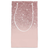 Roos Gold Glitter Blush Pink Ombre Klein Cadeauzakje (Voorkant)