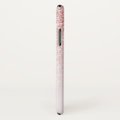 Roos Gold Glitter Blush Pink Ombre Monogram Case-Mate iPhone Case (Achterkant / rechts)