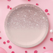 Roos Gold Glitter Blush Pink Ombre Papieren Bordje