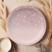 Roos Gold Glitter Blush Pink Ombre Papieren Bordje