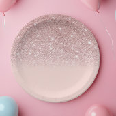 Roos Gold Glitter Blush Pink Ombre Papieren Bordje