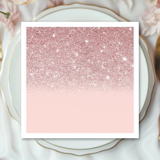 Roos Gold Glitter Blush Pink Ombre Servet