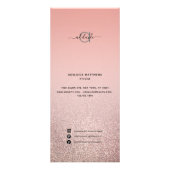 Roos Gold Glitter Blush Pink Salon Price List Menu (Voorkant)