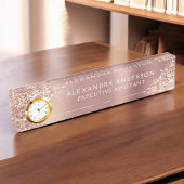 Roos Gold Glitter | Blush Pink Sparkle Glitter Naambordje