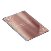Roos Gold Glitter | Blush Pink Sparkle Glitter Notitieboek (Rechterzijde)