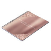 Roos Gold Glitter | Blush Pink Sparkle Glitter Notitieboek (Linkerzijde)
