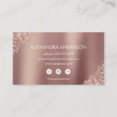 Roos Gold Glitter | Blush Pink Sparkle Glitter Visitekaartje (Achterkant)