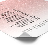 Roos Gold Glitter Blush Sparkle Salon Price List Poster (Hoek)